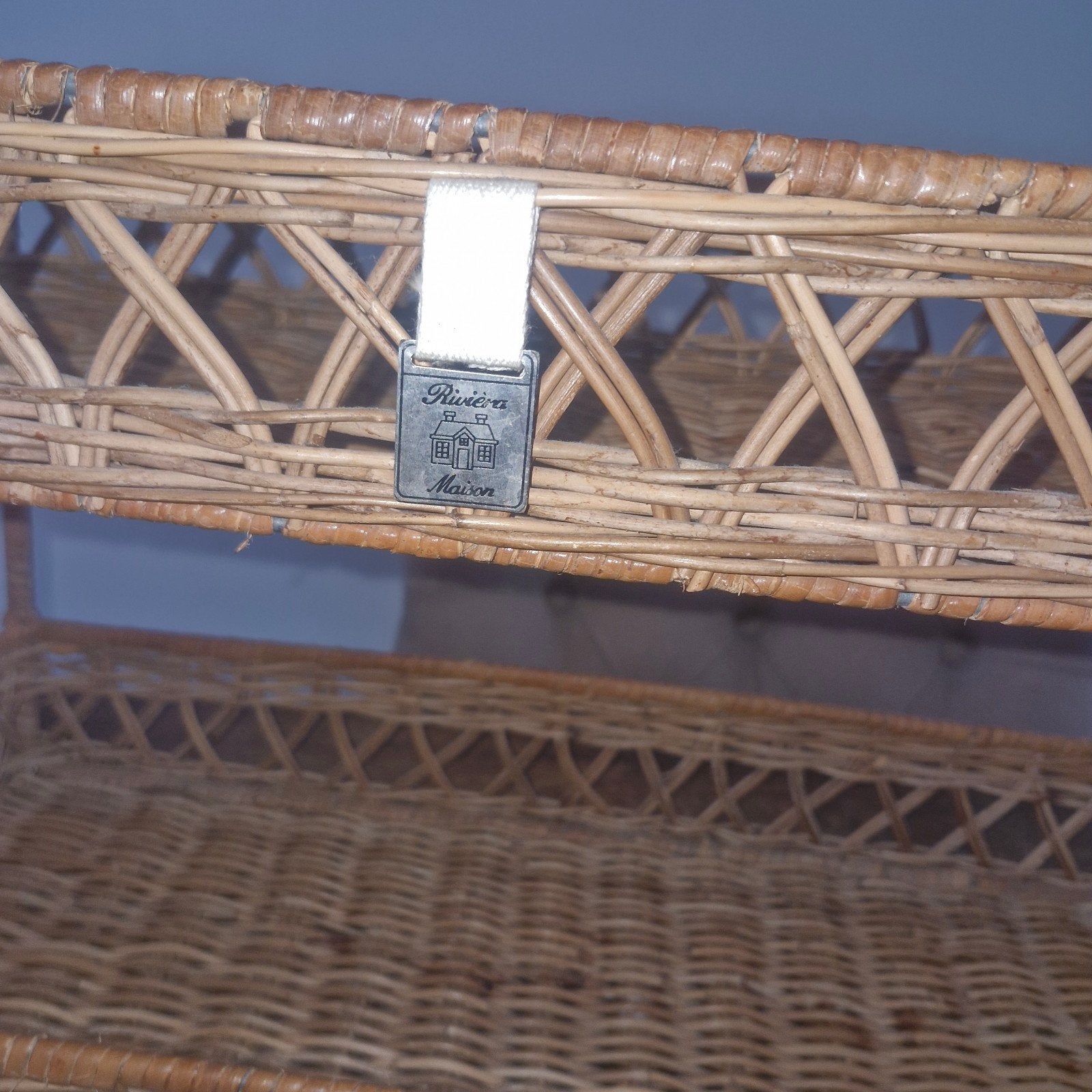 Riviera Maison Rattan Dienblad mand / tray 60 cm Breed, Huis en Inrichting, Ophalen, Gevlochten, Zo goed als nieuw, Riet