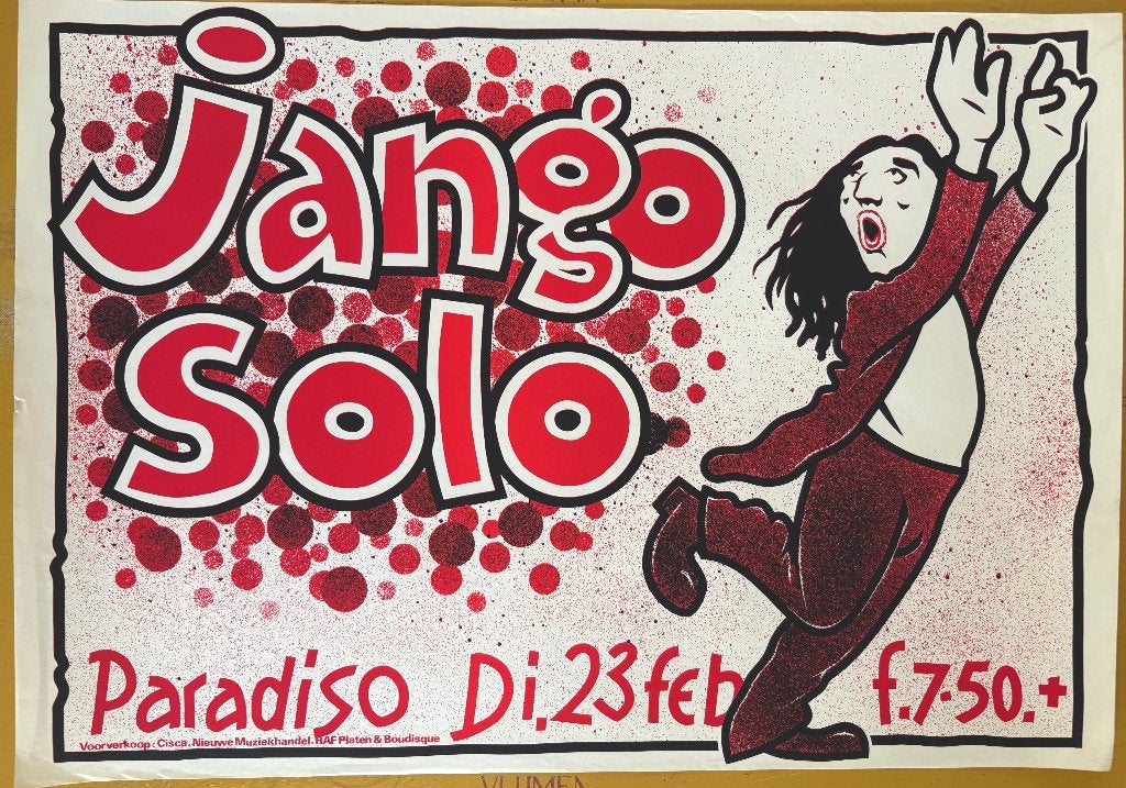 Paradiso. Jango Solo. Poster 23 Feb 1982, Ophalen of Verzenden, Zo goed als nieuw, Poster, Artwork of Schilderij
