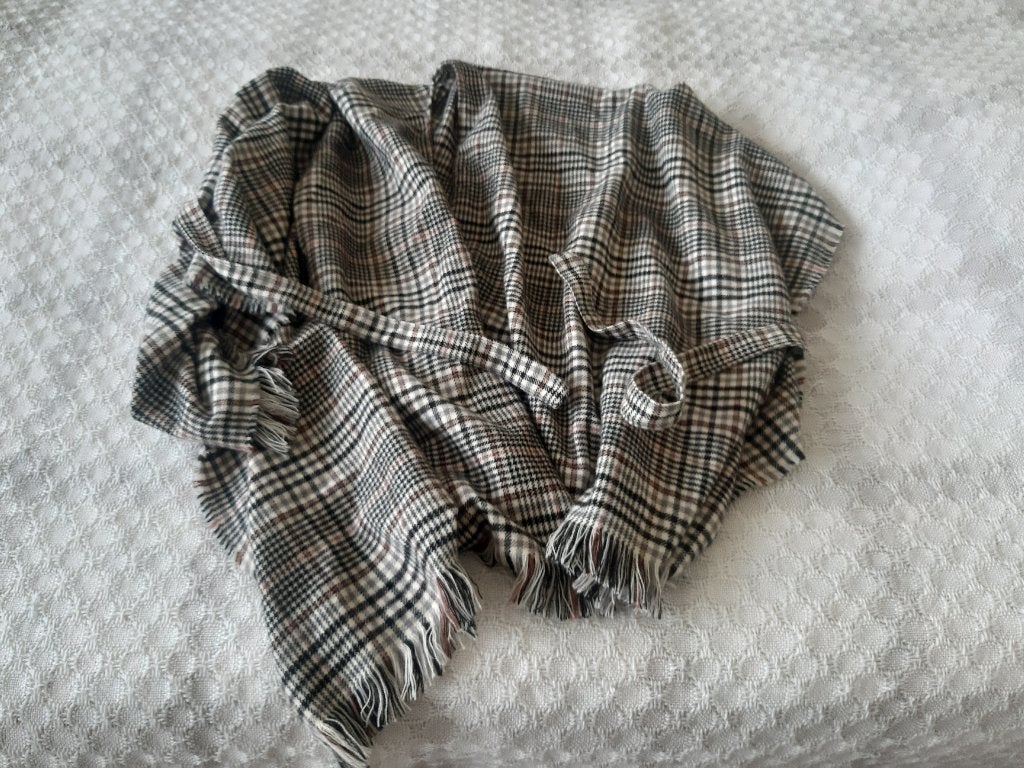 leuke geruite omslag doek met strikceintuur, Ophalen, Zo goed als nieuw