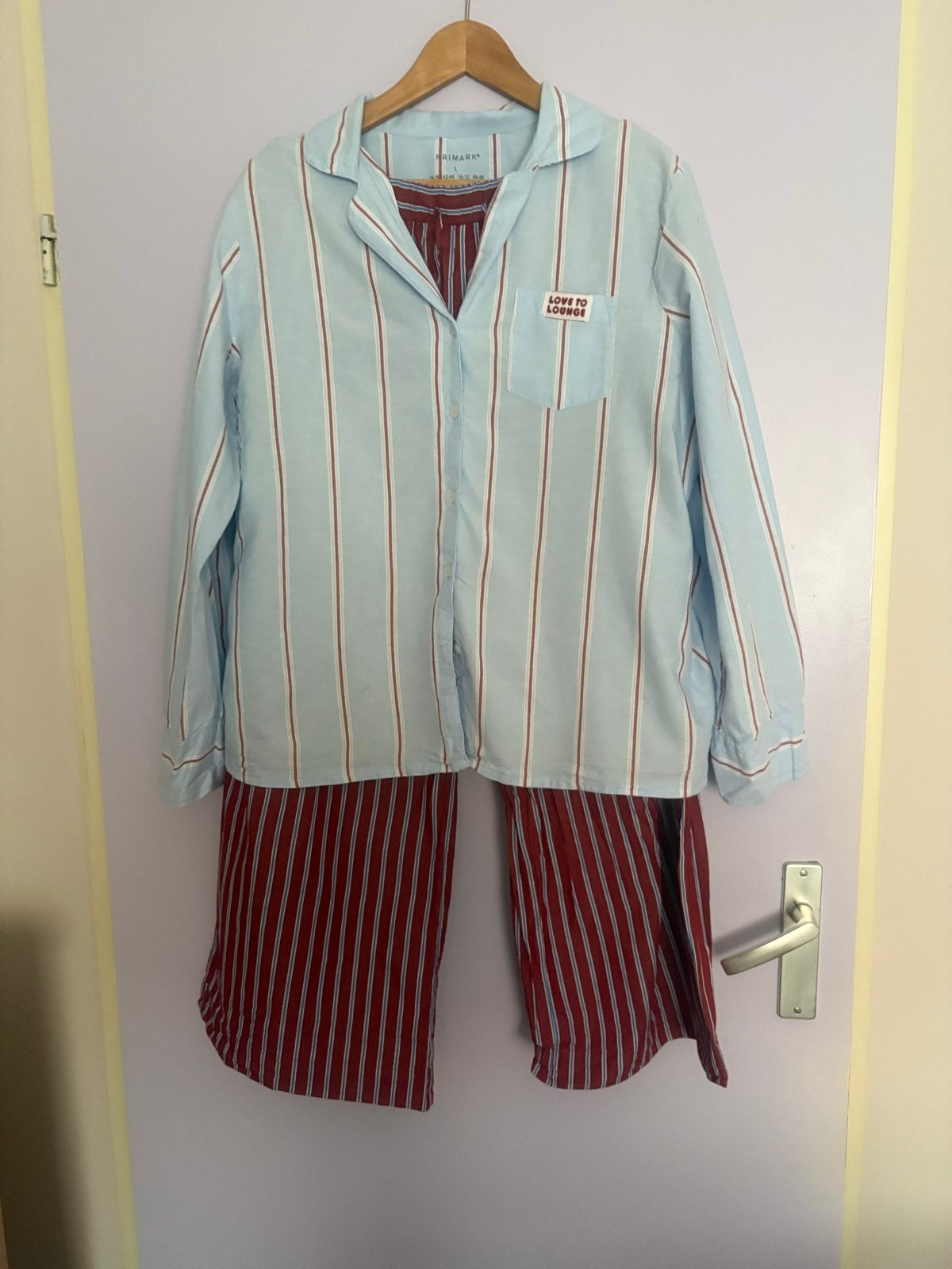 Primark pyjama set gestreept maat L, Ophalen of Verzenden, Gedragen, Maat 42/44 (L)