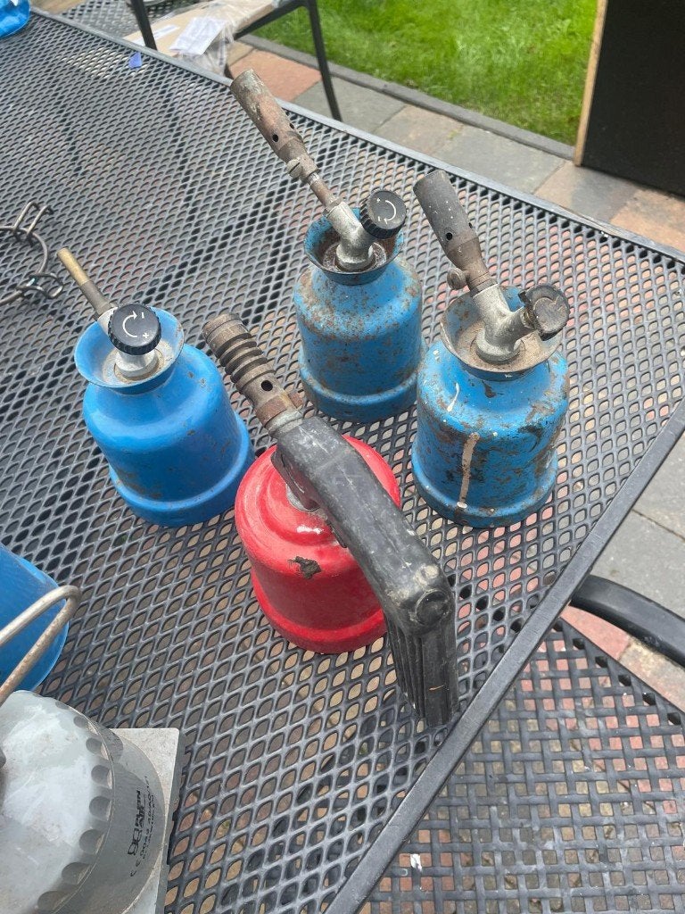 gasbrander en patronen, Ophalen, Gebruikt