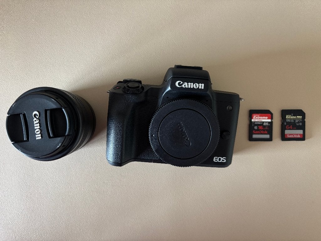 Canon EOS M50 met Kitlens + Originele doos, Ophalen, Gebruikt, Spiegelreflex, Canon
