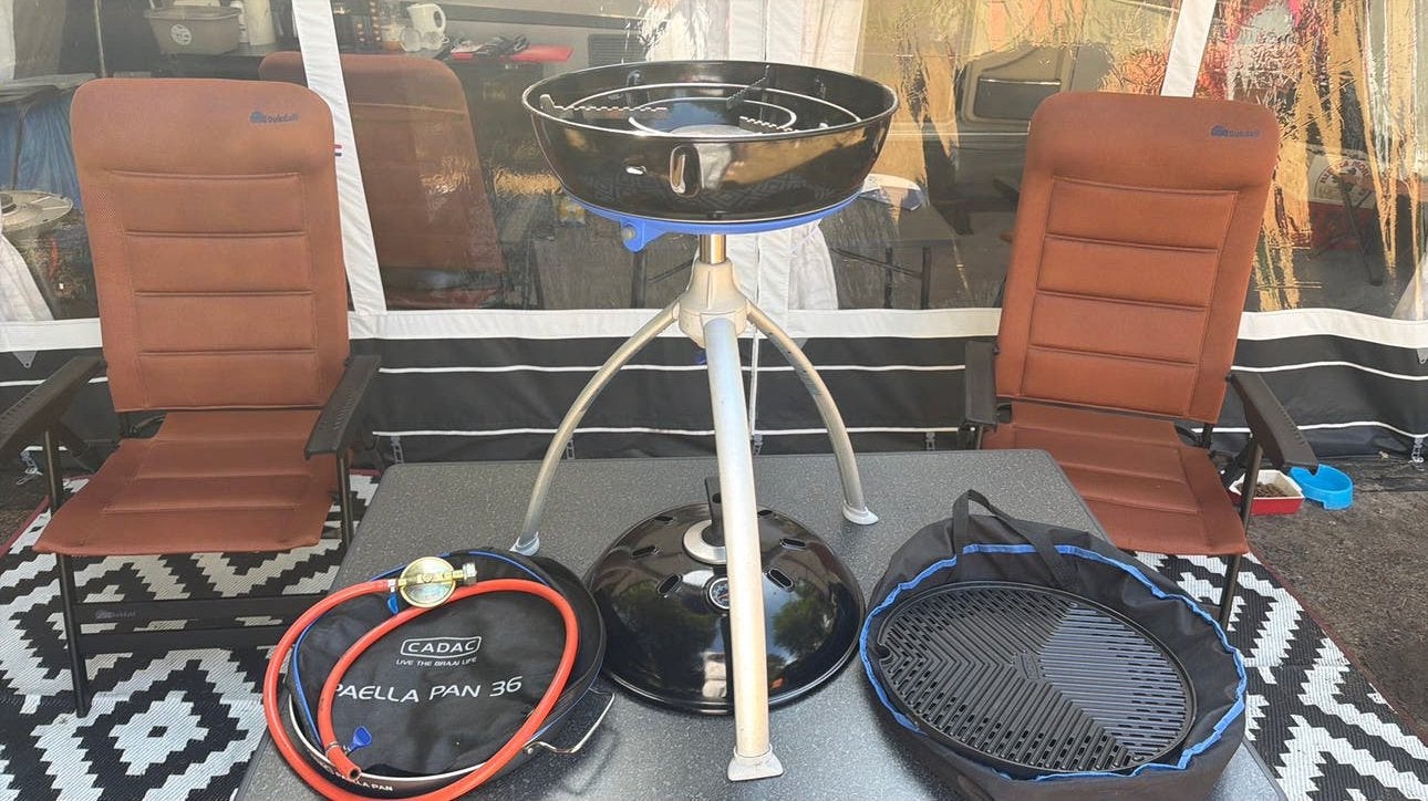 Cadac Chef 2 compleet met Paella pan 36, Tuin en Terras, Gasbarbecues, Ophalen of Verzenden, Zo goed als nieuw