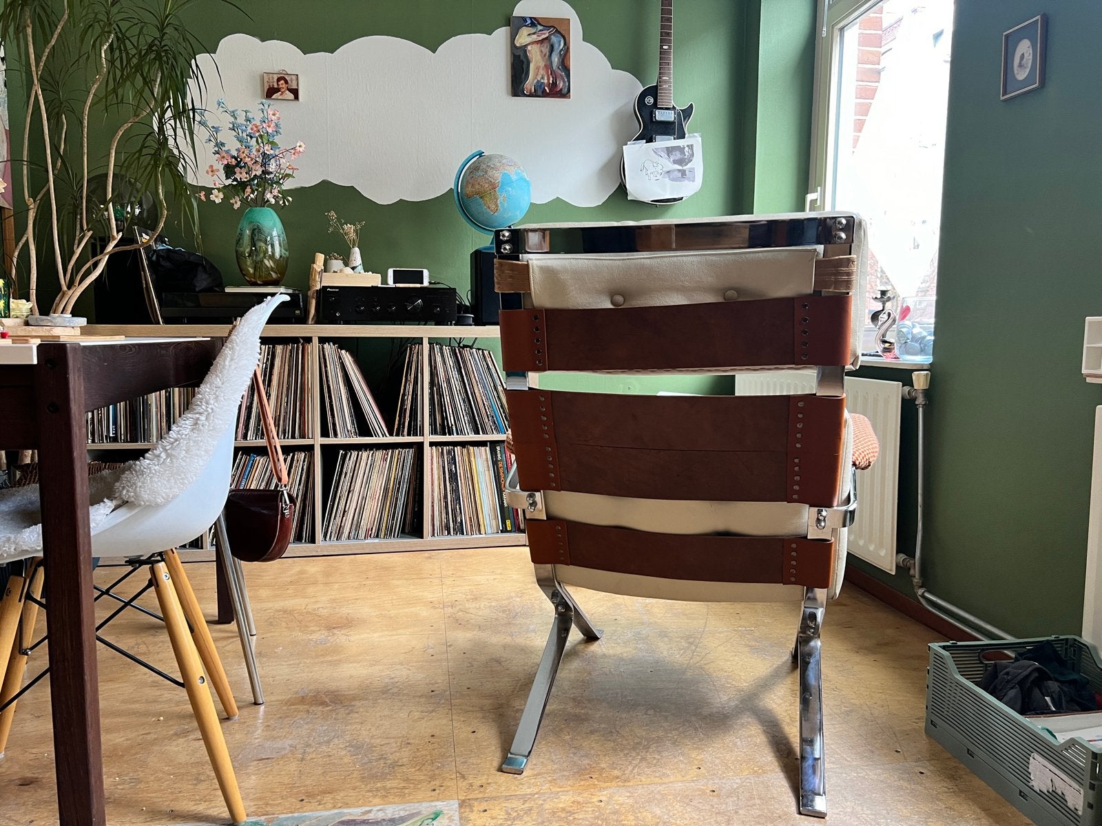 Vintage Olivier Mourgue Airborne Joker fauteuil, Huis en Inrichting, Gebruikt, Ophalen of Verzenden, 50 tot 75 cm, Leer