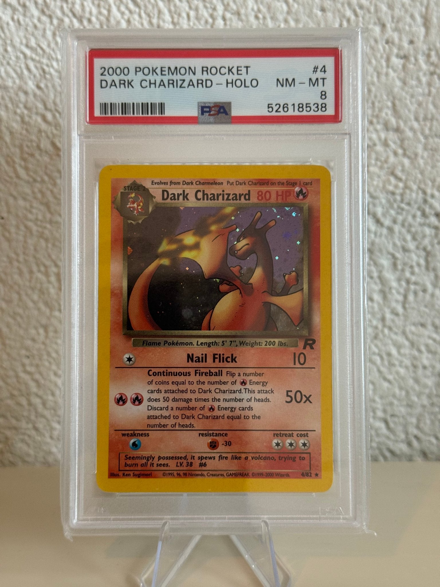 Pokemon Dark Charizard | PSA 8 | 4/82 | 52618538, Hobby en Vrije tijd, Ophalen of Verzenden, Zo goed als nieuw, Losse kaart