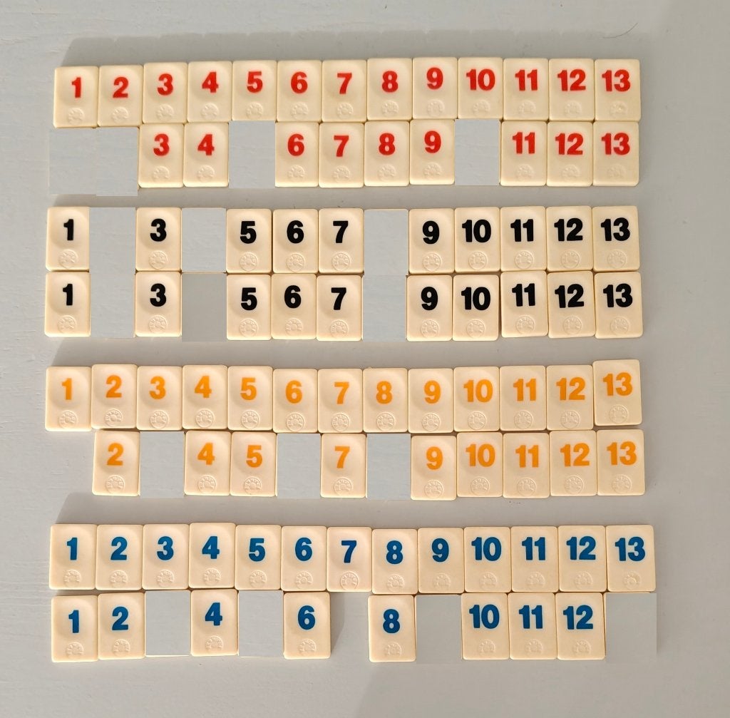 Losse STENEN van Rummikub nr 290 (kleine steen) ROND logo, Ophalen of Verzenden, Gebruikt