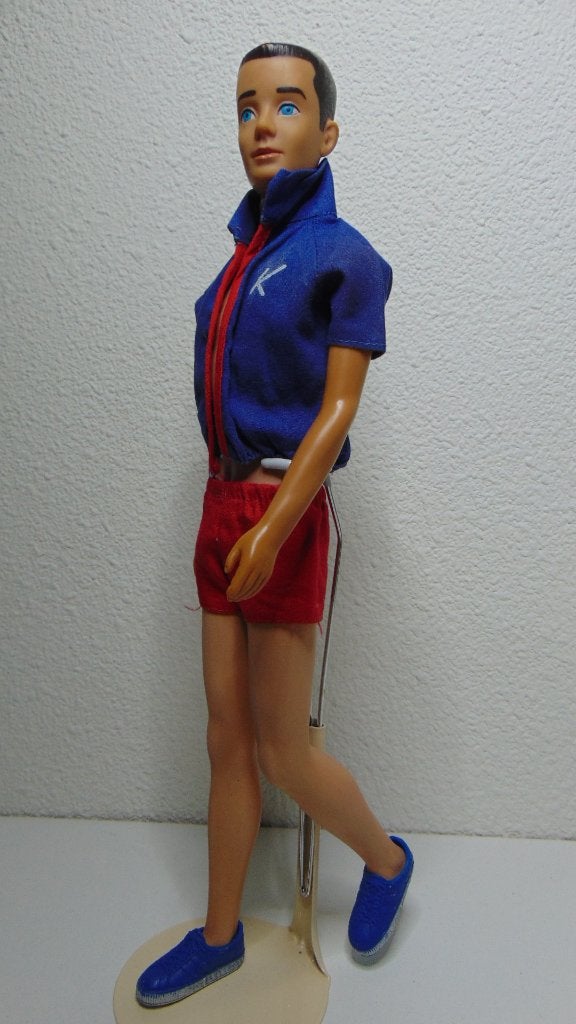 Vintage Barbie ken bendable legg met originele outfit, Ophalen of Verzenden, Gebruikt, Pop
