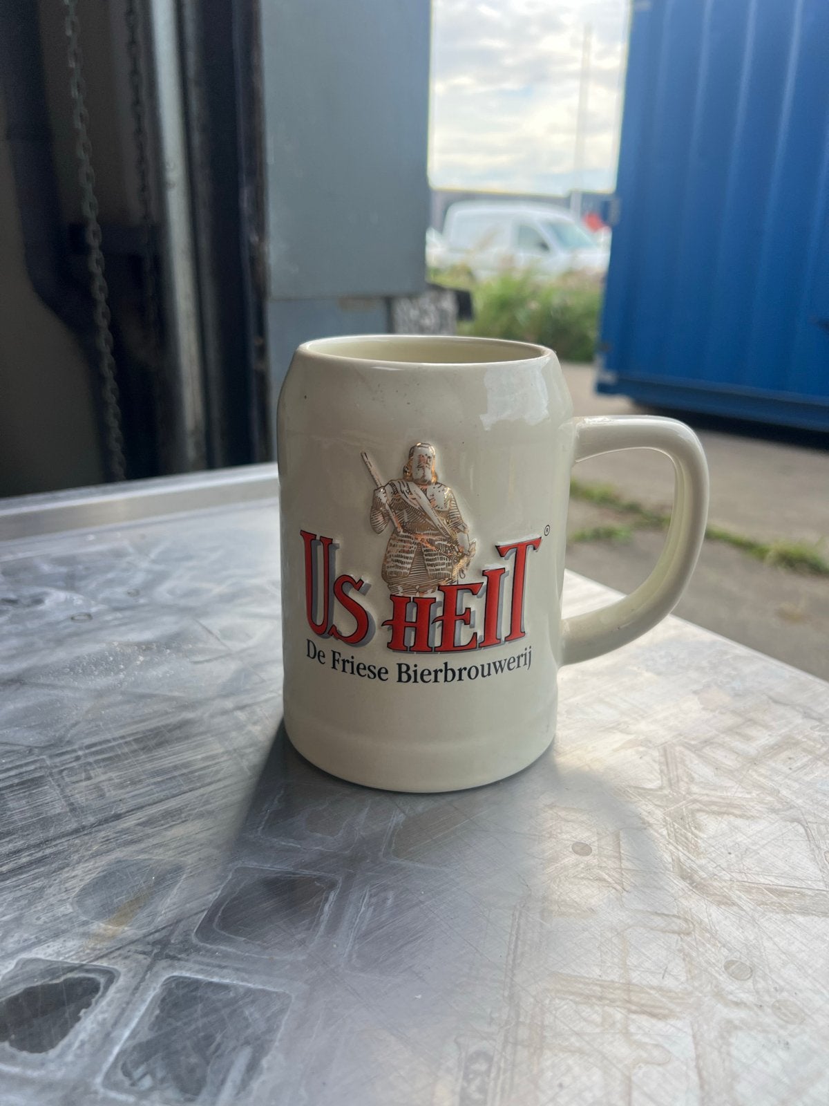 Us Heit Bierbrouwerij Bierpul - Zo goed als nieuw, Beige, Overige typen, Nieuw, Ophalen of Verzenden