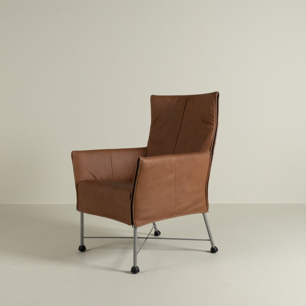 Montis Charly Fauteuil Rancho Cognac Leer - Zwart (Op Doppen, Niet ingevuld, Zo goed als nieuw, Niet ingevuld, Niet ingevuld