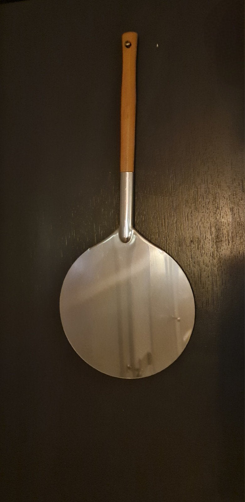 Metalen pizzaschep met houten handvat, Zilver, Ophalen of Verzenden, Metaal, Overige merken