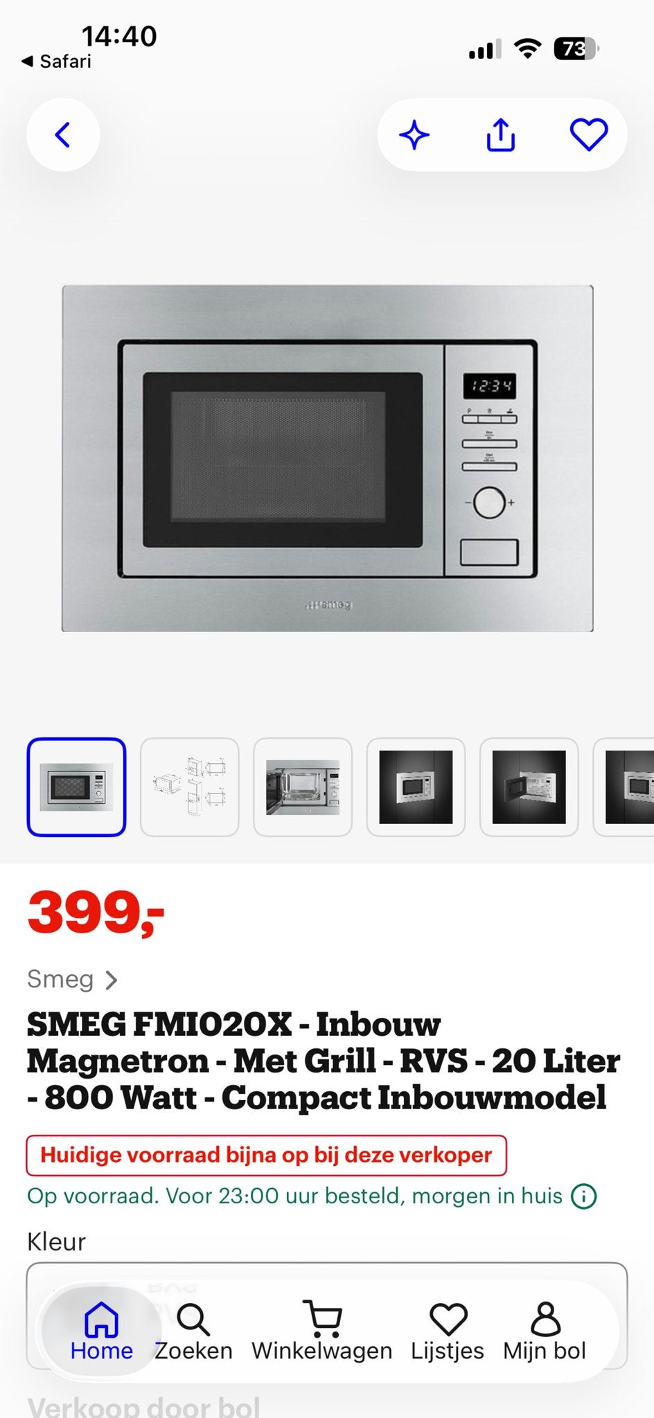 Smeg Inbouw Magnetron - Gebruikt, werkt perfect, Witgoed en Apparatuur, Ophalen, Gebruikt, 60 cm of meer, Grill