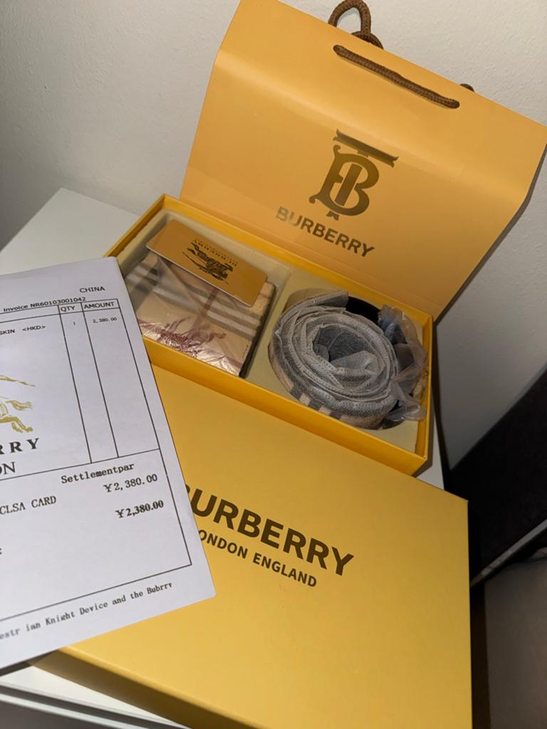 Burberry Riem 120cm met portemonnee, Kleding | Heren, Riemen en Ceinturen, Overige kleuren, Echt leder, Nieuw, Ophalen of Verzenden