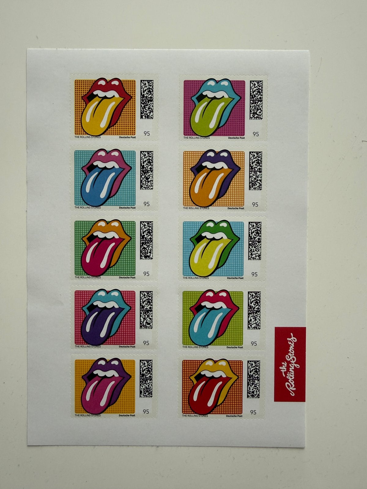 Rolling Stones Postzegelvel - Limited Edition Pop Art Tongue, Ophalen of Verzenden, BRD
