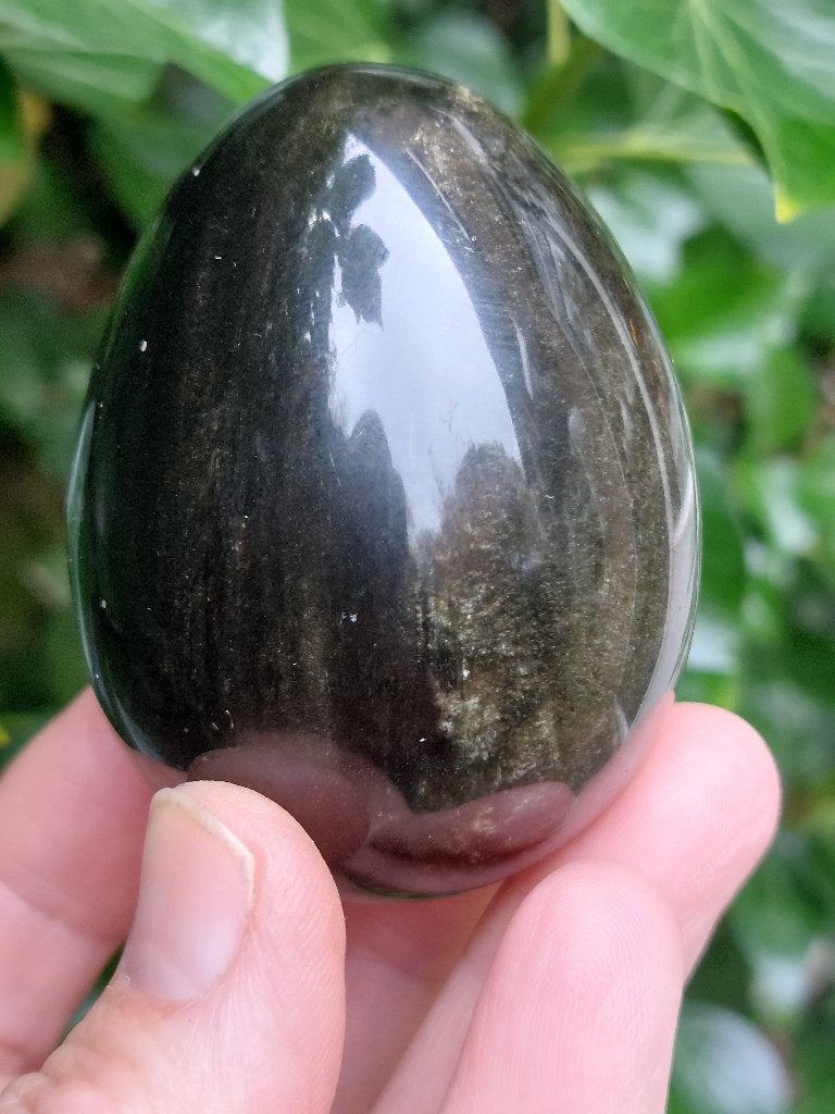 Prachtig Zilver Obsidiaan Ei - 6,5 cm, 207 gram, Verzamelen, Mineralen en Fossielen, Ophalen of Verzenden, Mineraal