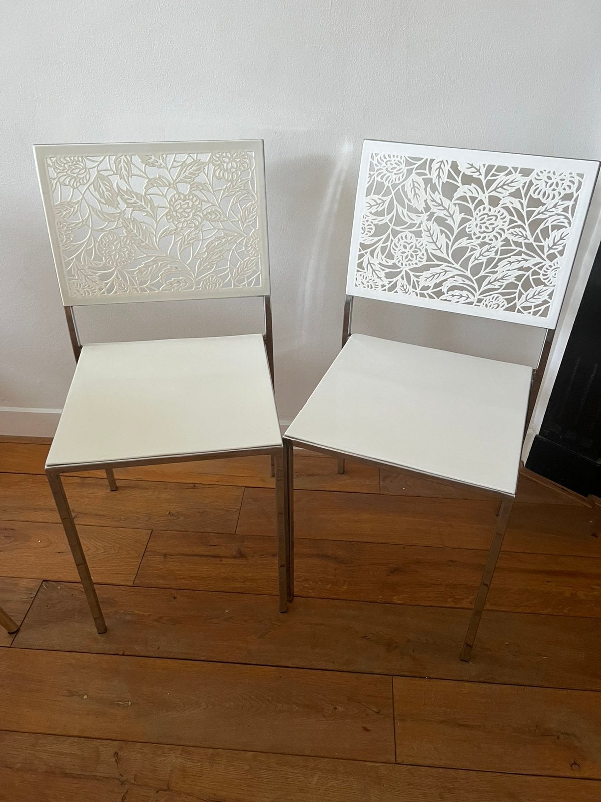 Mooie stoeltjes Italiaans design, Huis en Inrichting, Stoelen, Ophalen, Kunststof, Gebruikt, Twee
