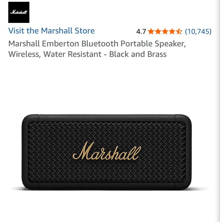 Foto 8 van Marshall Emberton Bluetooth Speaker Wireless Water Resistant