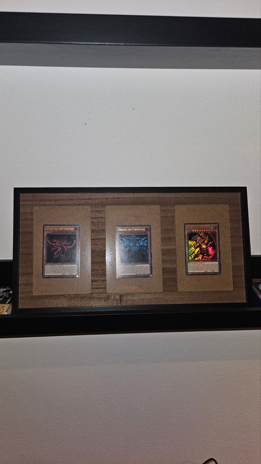 Yu-Gi-Oh 3 Egyptische godkaarten ingelijst, Ophalen of Verzenden