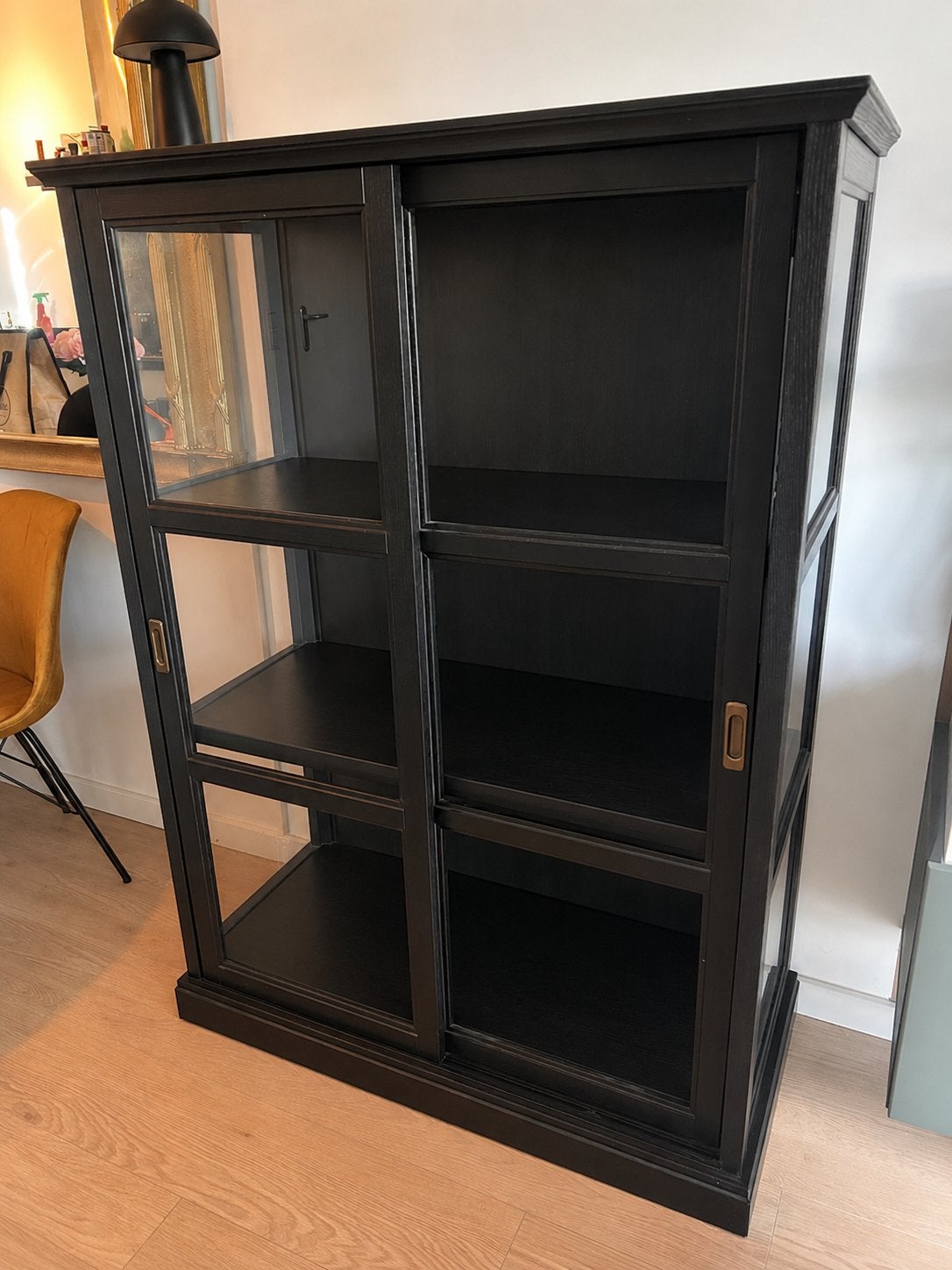 Hele goede vitrine kast buffet kasten zwart ikea, Ophalen, 50 tot 100 cm, Zo goed als nieuw, 150 tot 200 cm
