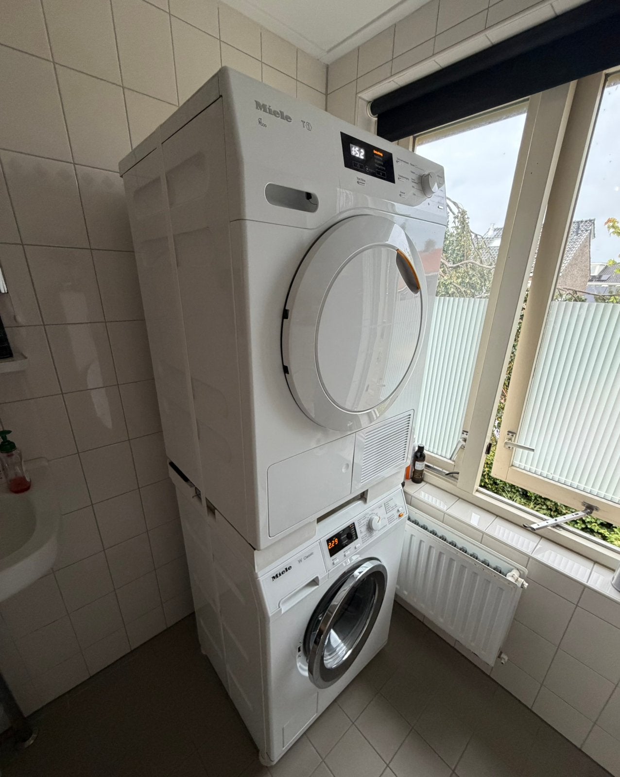 Miele warmtepompdroger TKB 350 WP eco + wasmachine W Classic, Ophalen, 6 tot 8 kg, Overige typen, Zo goed als nieuw