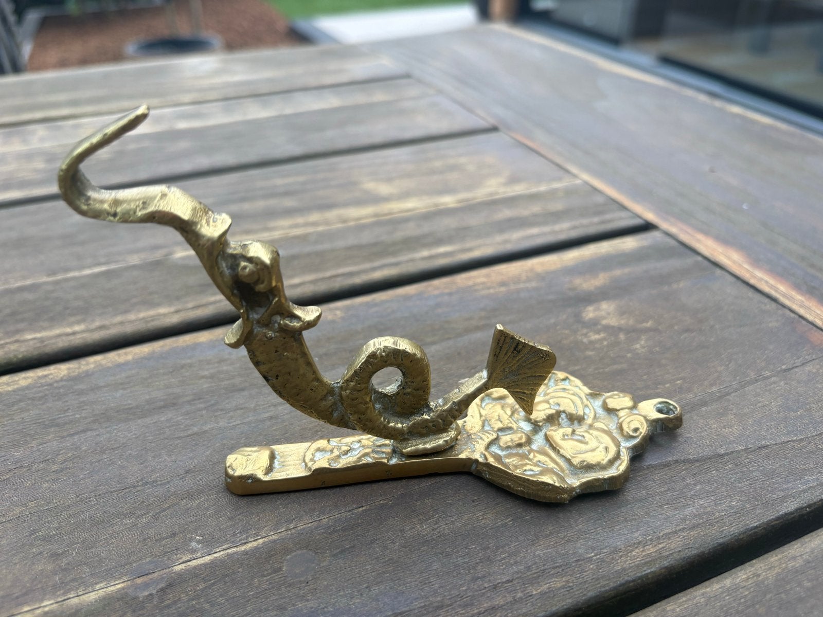 Vintage Messing Wandhaak – Zeemeermin, Antiek en Kunst, Ophalen