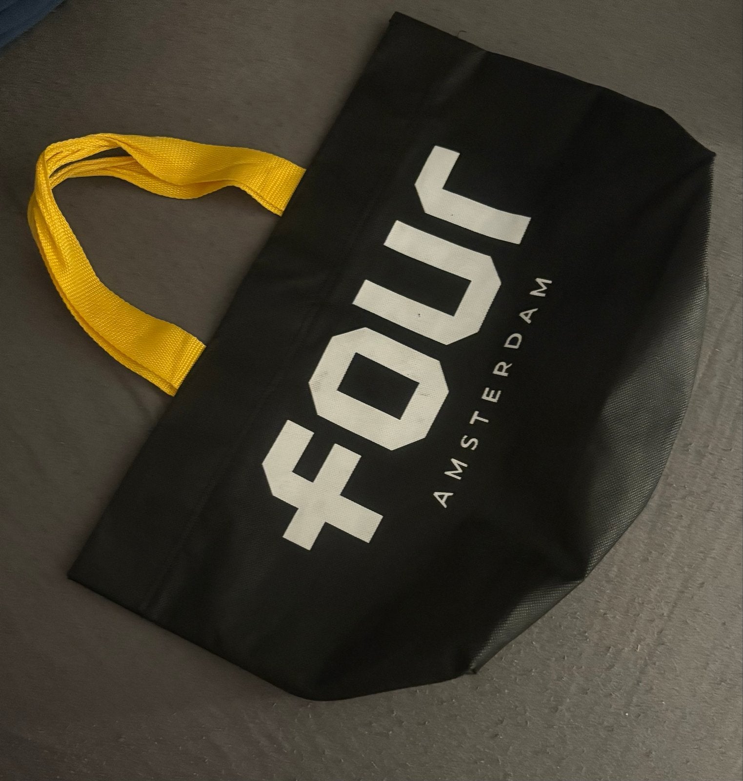 Four Amsterdam Shopper Tas - Zwart met Gele Hengsels, Ophalen, Nieuw, Zwart, Shopper