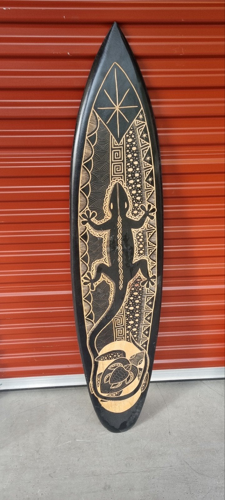 Handgemaakt houten surfplank decoratie - 150cm hoog, Overige onderwerpen, Ophalen of Verzenden, Handgemaakt, Wanddecoratie