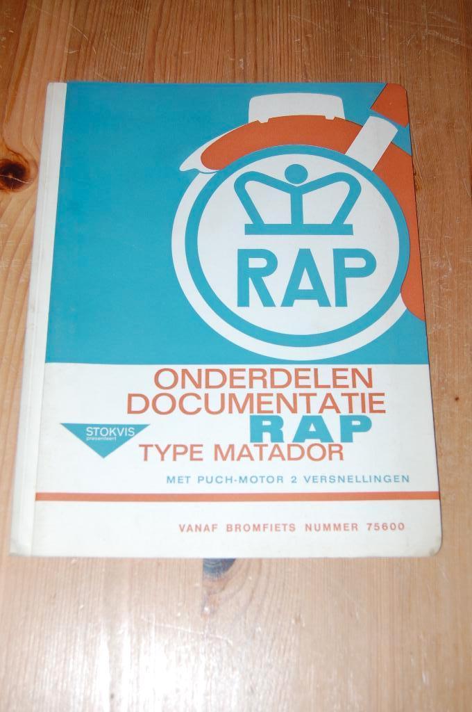 RAP Matador met Puch motor onderdelenboek, Fietsen en Brommers, Handleidingen en Instructieboekjes, Ophalen of Verzenden, Zo goed als nieuw