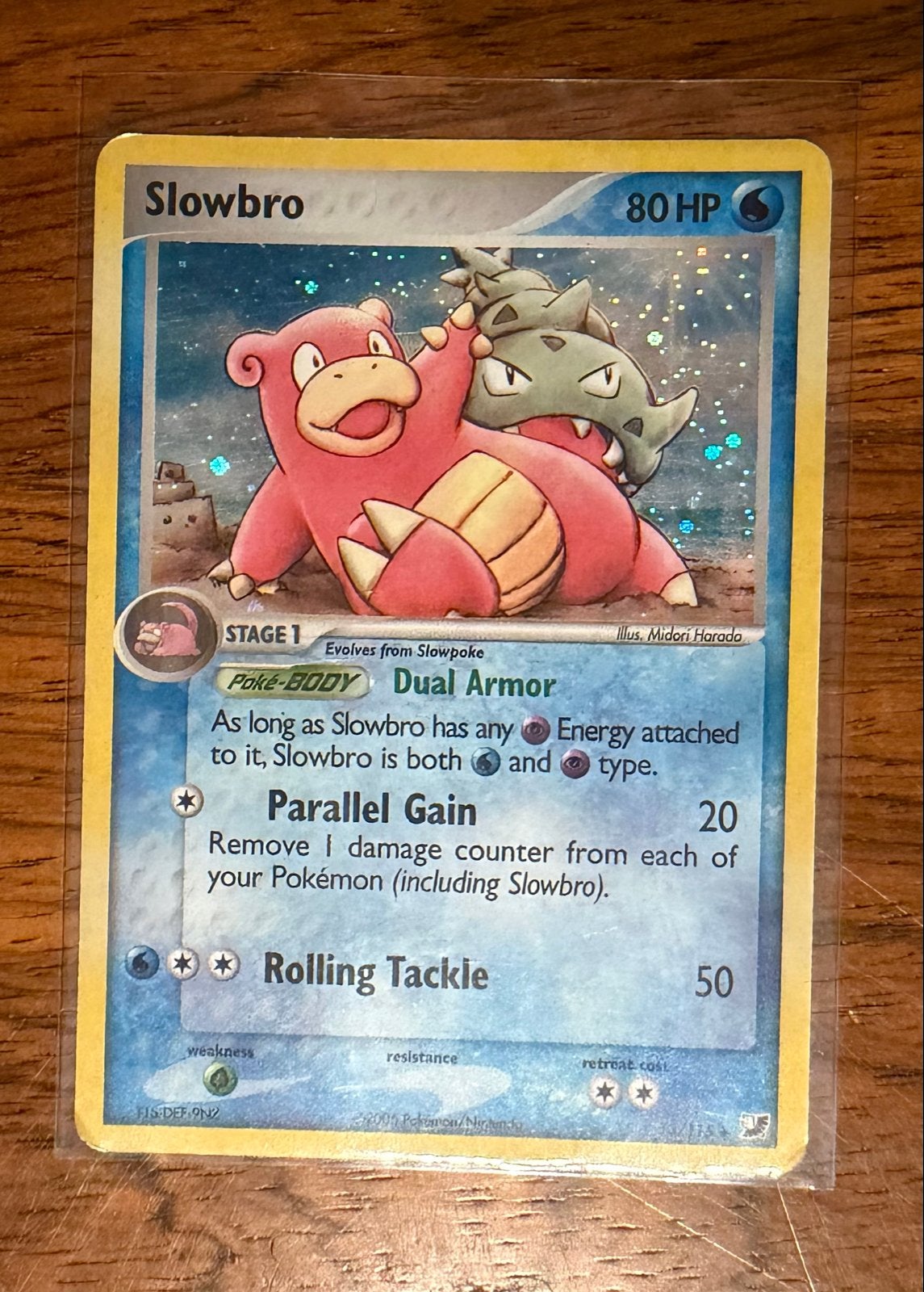 Slowbro 80 HP Pokémon Kaart - Dual Armor, Ophalen of Verzenden, Gebruikt, Losse kaart