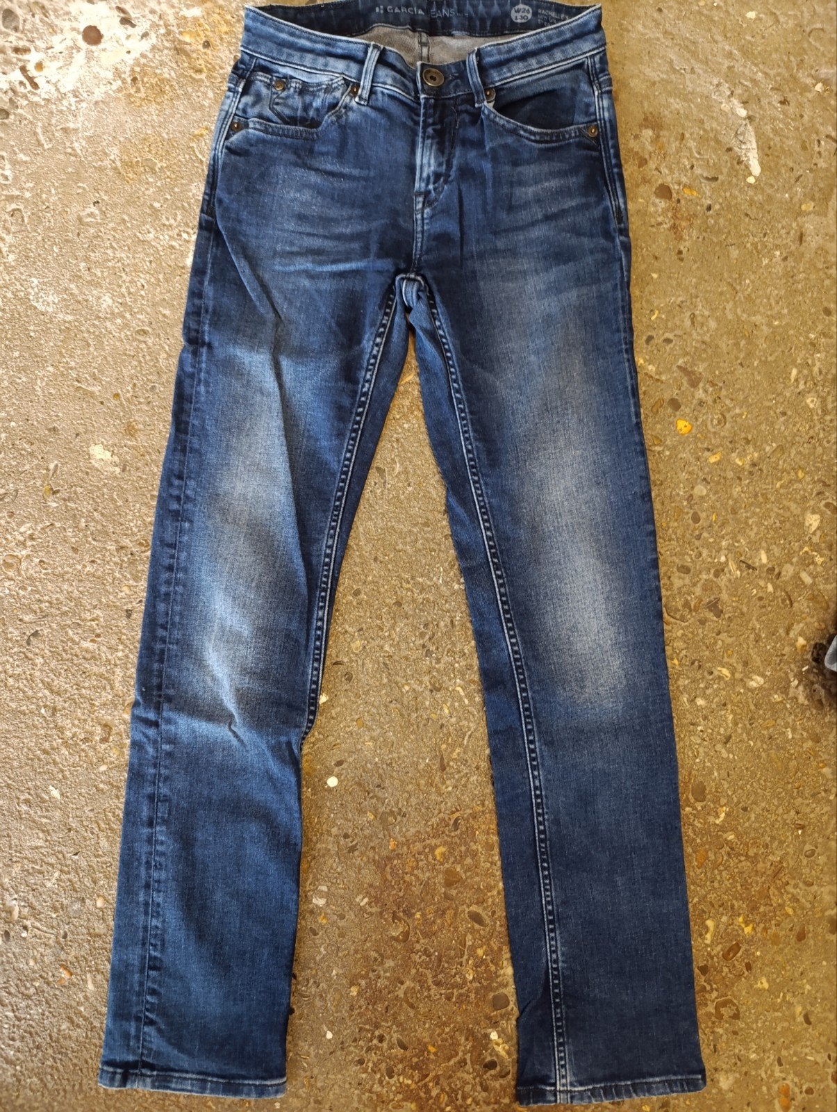 Garcia Jeans Slim Fit Mid Waist Straight Leg W26 L30, Blauw, Ophalen of Verzenden, W27 (confectie 34) of kleiner, Gedragen