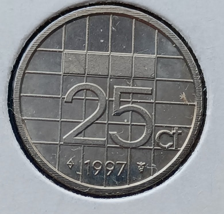 25 cent 1997 Beatrix - UNC, Postzegels en Munten, Munten | Nederland, Verzenden, Koningin Beatrix, 25 cent, Losse munt