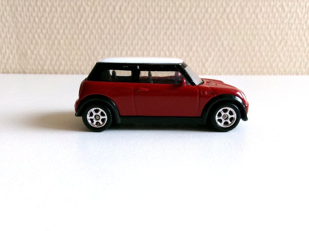 Mini Cooper rood 1:60 Welly (geen ovp), Ophalen of Verzenden, Gebruikt, Auto