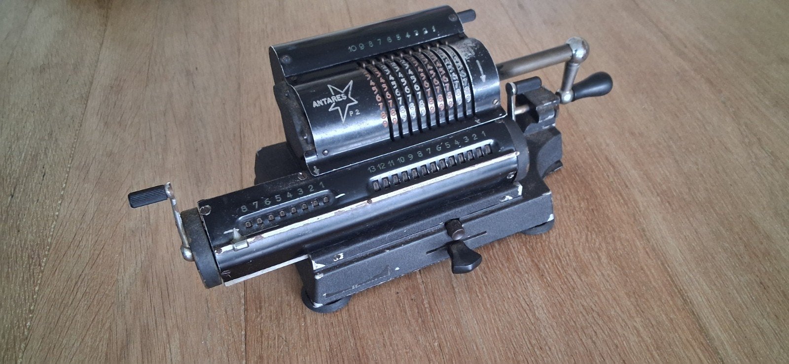 ANTARES 2 Analoge Pinwheel Rekenmachine - Vintage Kantoor, Ophalen