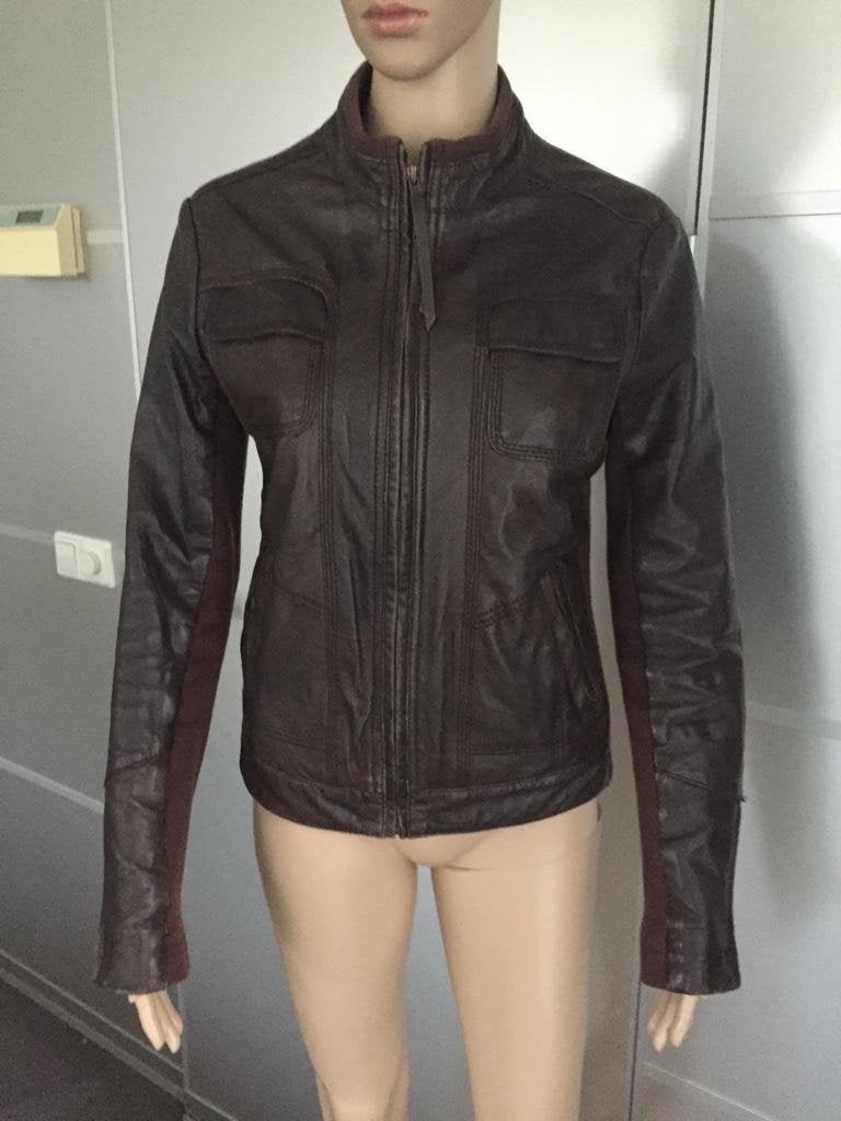 B1485 echt-schapen-leren jasje/jack tussenjas blazer Mt S=36, Mango, Bruin, Ophalen of Verzenden, Zo goed als nieuw