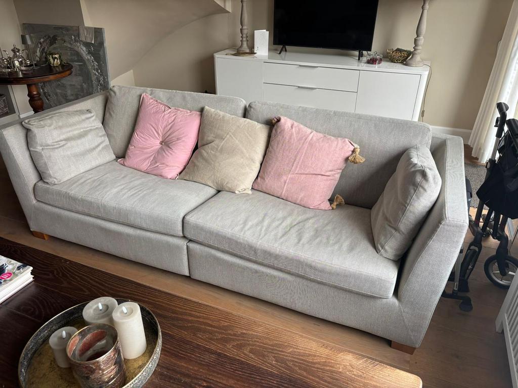 Beige 3 zitsbank, Ophalen, Zo goed als nieuw