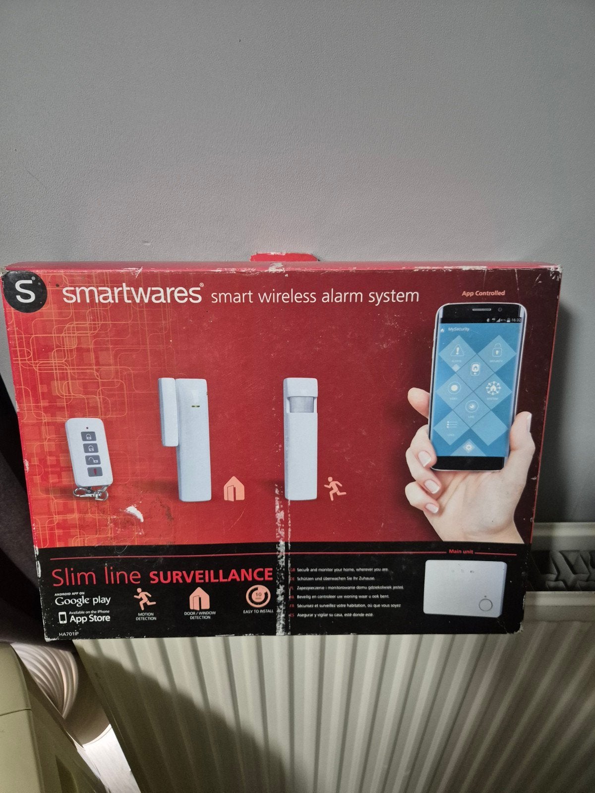 Smartwares Slim Line Draadloos Alarmsysteem App-gestuurd, Beweging, Ophalen of Verzenden, Zo goed als nieuw, Compleet systeem