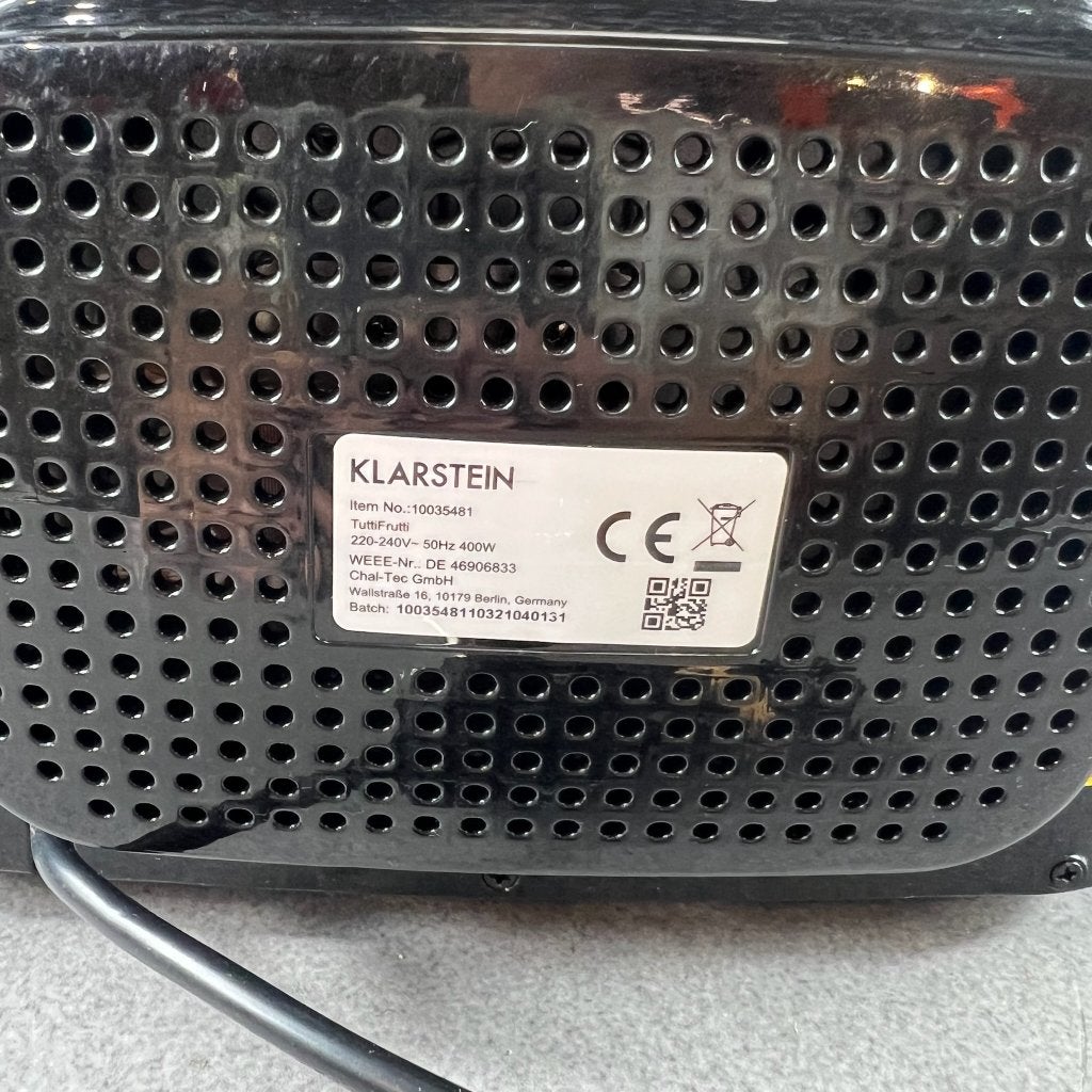 Klarstein Tutti Frutti voedseldroger | 400 watt | 412988, Huis en Inrichting, Ophalen of Verzenden, Wit, Overige merken, Overige typen