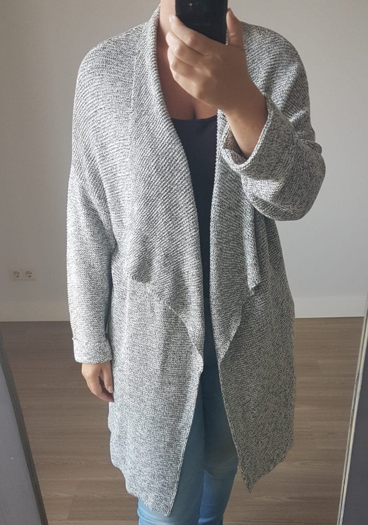 Sierlijke Warme Vest Dik Grijs Licht Donker Punten M-L, H&M, Verzenden, Maat 42/44 (L), Nieuw