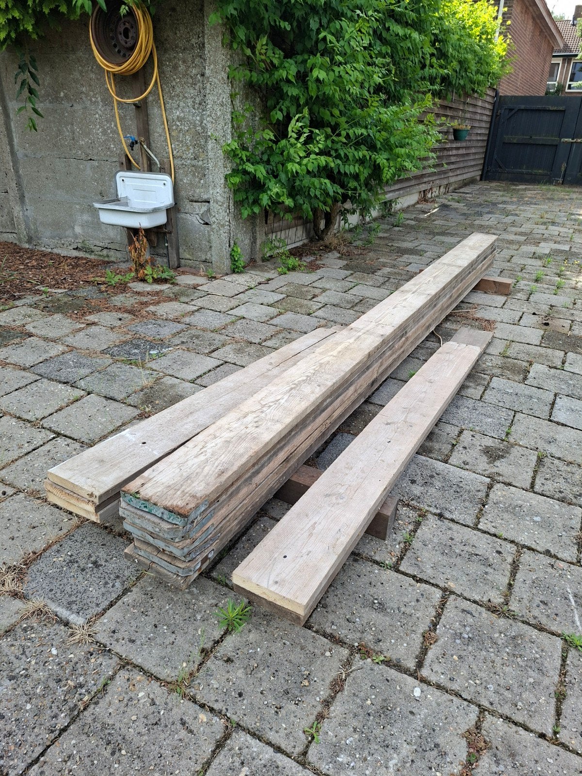 Steigerplanken 30x190x4000 mm, Doe-het-zelf en Verbouw, Hout en Planken, Gebruikt, 25 tot 50 mm, Ophalen of Verzenden, Plank