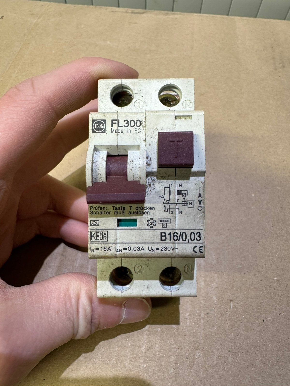 F&G Aardlekautomaat  B16/0,03 – 2-polig – 230V, Ophalen of Verzenden, Gebruikt