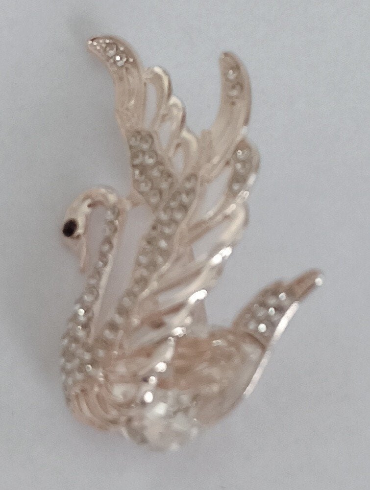 Zwaan broche, Sieraden, Tassen en Uiterlijk, Overige materialen, 4 tot 7 cm, Overige kleuren, Nieuw