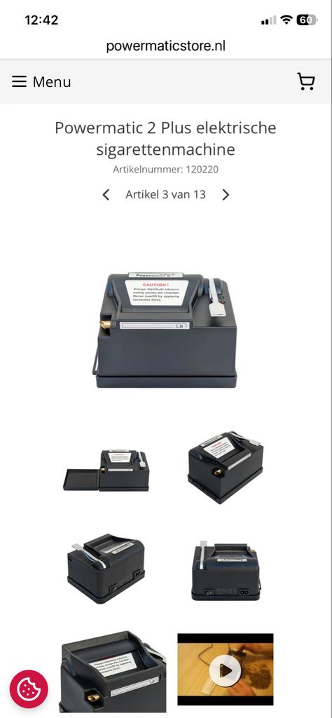 Powermatic 2 Plus Elektrische Sigarettenmachine, Verzenden, Zo goed als nieuw, Overige typen