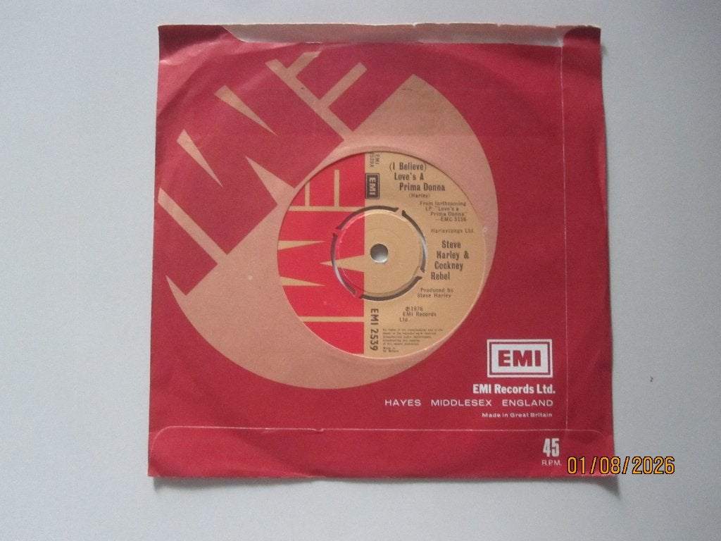 STEVE HARLEY & COCKNEY REBEL -   love's a prima donna - 7", Gebruikt, 7 inch, Ophalen of Verzenden, Rock en Metal