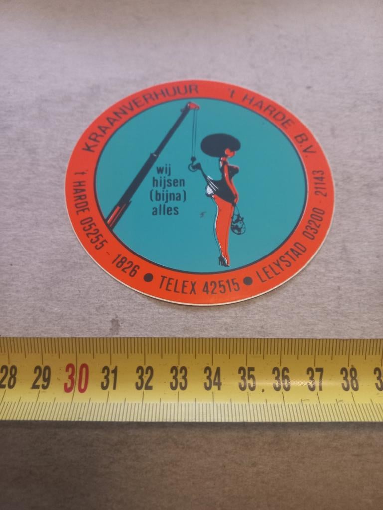 Kraanverhuur t,harde bv t,harde  Lelystad, Verzamelen, Stickers, Ophalen of Verzenden, Zo goed als nieuw