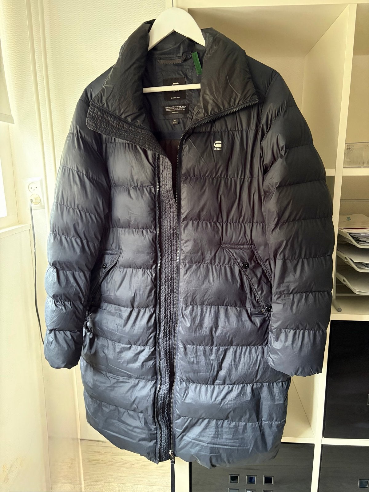 G-Star RAW. Damesjas. Blauw.  Maat XL, Ophalen of Verzenden, Gedragen, Maat 46/48 (XL) of groter, Blauw