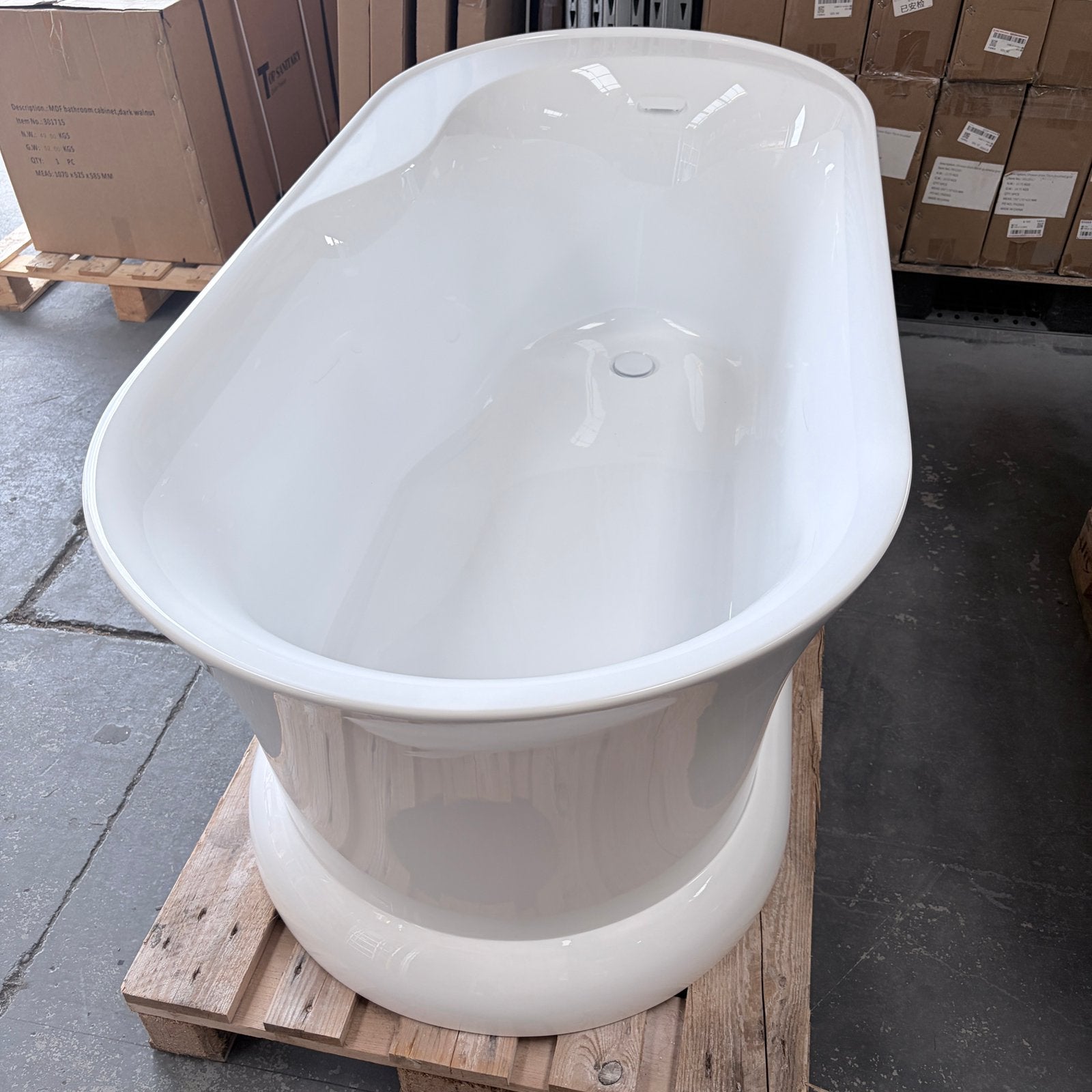 Ovaal ligbad glans acryl wit 170x80x60 nr516, Ophalen of Verzenden, Nieuw