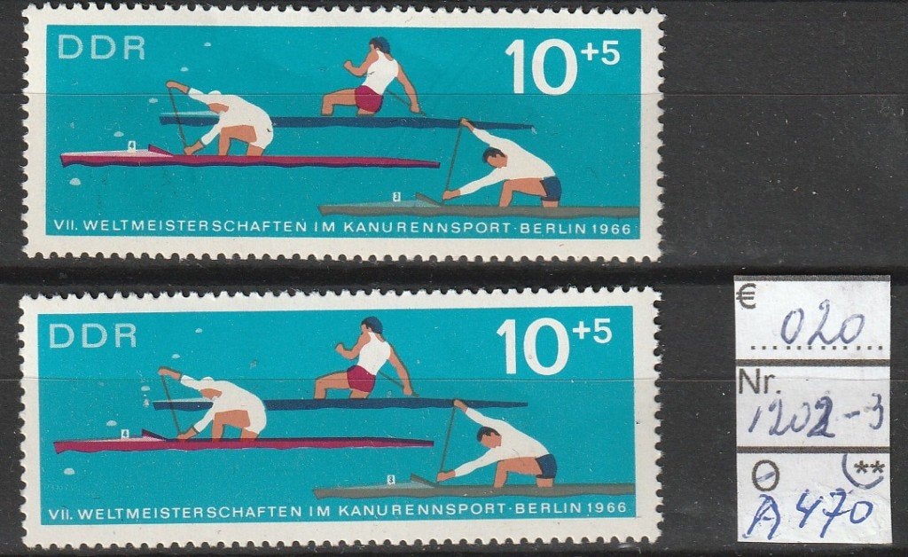 DDR WK Kanoën '66 Michel 1202-03 Nr.A470p, Verzenden, DDR, Postfris