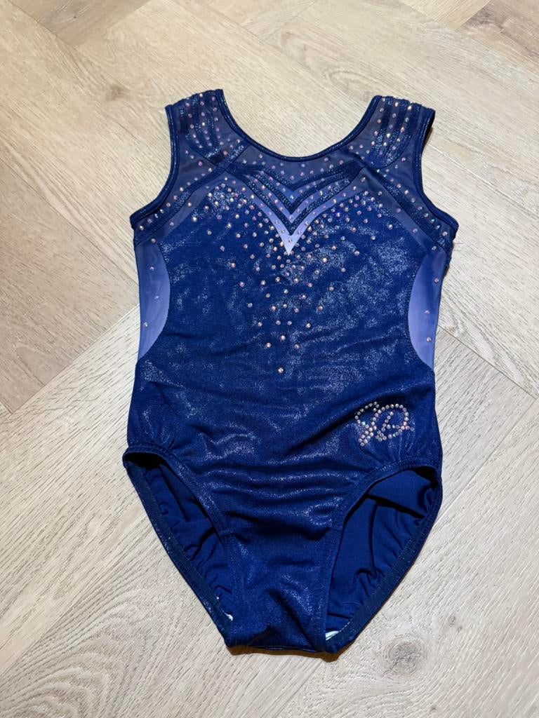 Turnpakje sparkle and dream, Sport en Fitness, Turnen, Blauw, Zo goed als nieuw, Turnpak(je), Kindermaat 122 t/m 140
