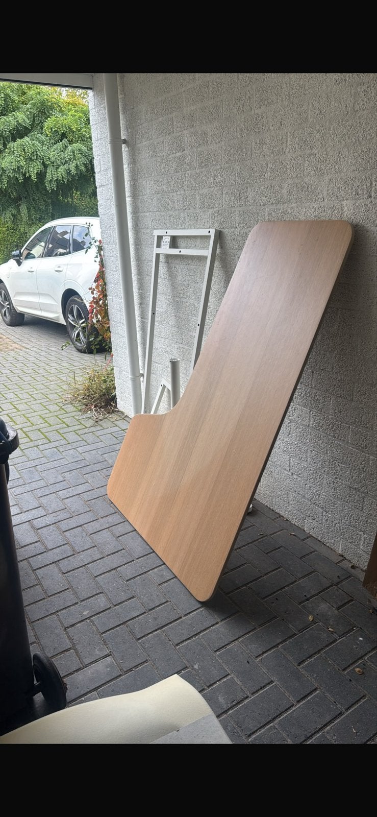 IKEA BEKANT Hoekbureau 160x110 cm, 160 cm, Scandinavisch, Hout, Kabelgoot