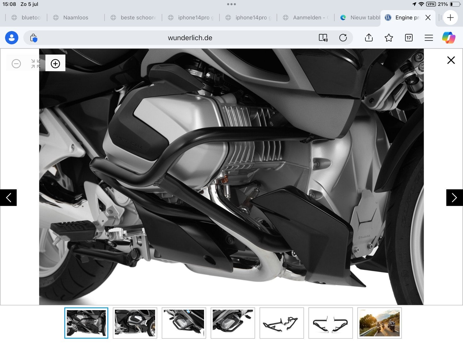 Wunderlich Valbeugel Links Zwart BMW R 1250 RT Z.G.A.N., Ophalen of Verzenden, Gebruikt