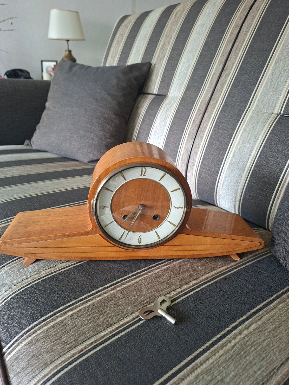 Vintage houten tafelklok - Made in Germany, Ophalen of Verzenden